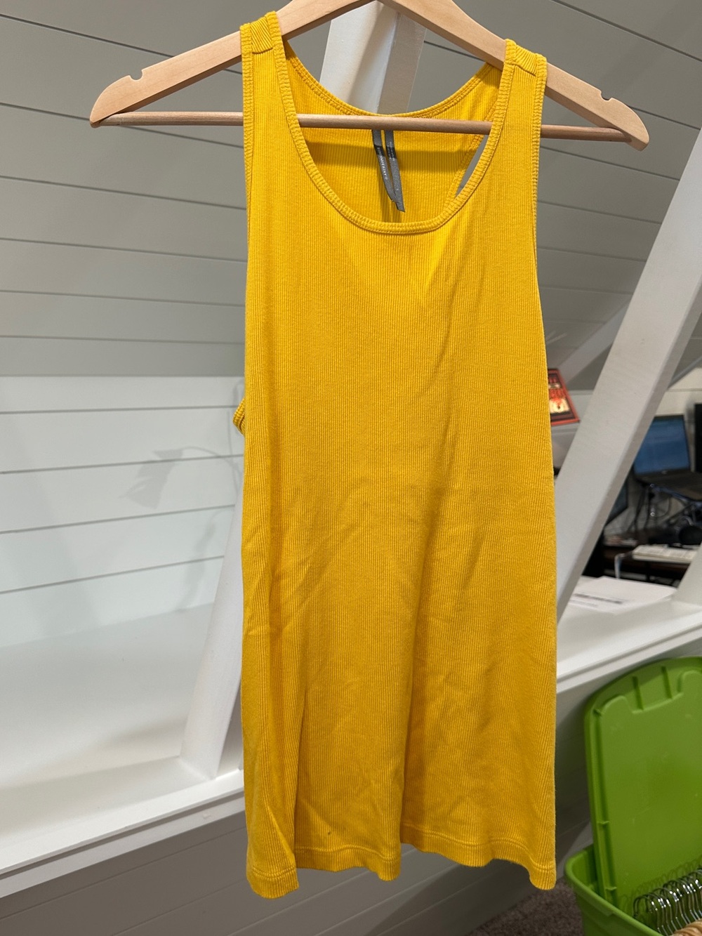 Anthropologie Yellow Ribbed Tank Top